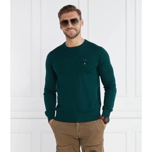 Aeronautica Militare Wełniany sweter | Regular Fit ze sklepu Gomez Fashion Store w kategorii Swetry męskie - zdjęcie 163966781