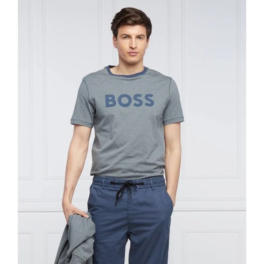 T-shirt męski niebieski BOSS HUGO 