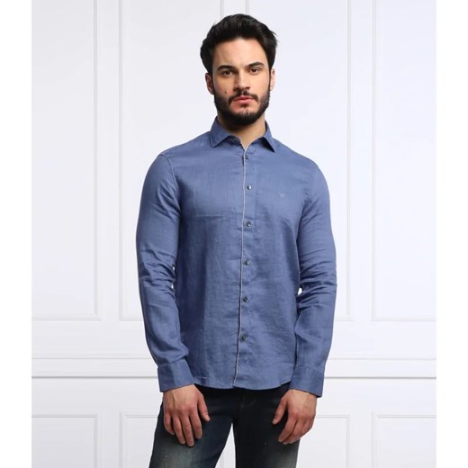 Emporio Armani Lniana koszula | Regular Fit ze sklepu Gomez Fashion Store w kategorii Koszule męskie - zdjęcie 163967490