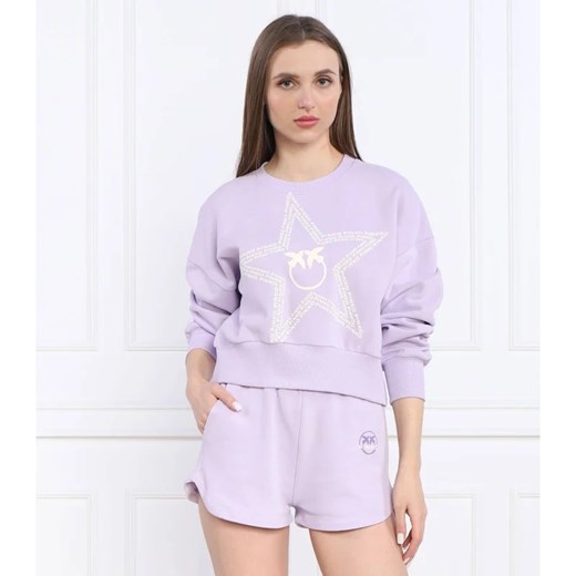 Bluza damska fioletowa Pinko casualowa z napisem