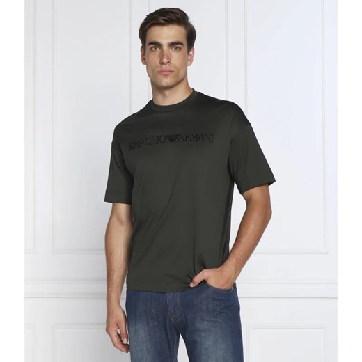 T-shirt męski zielony Emporio Armani casual