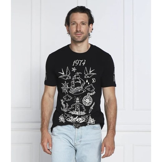 T-shirt męski Iceberg z krótkim rękawem w nadruki młodzieżowy