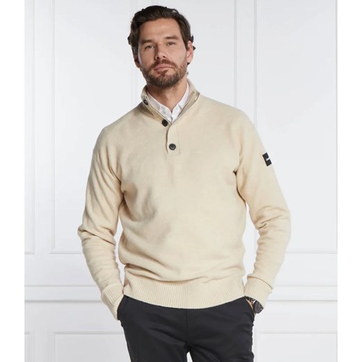 Calvin Klein Sweter LYCRA BLEND BUTTON QUARTER ZIP | Regular Fit | z dodatkiem wełny ze sklepu Gomez Fashion Store w kategorii Swetry męskie - zdjęcie 163968272