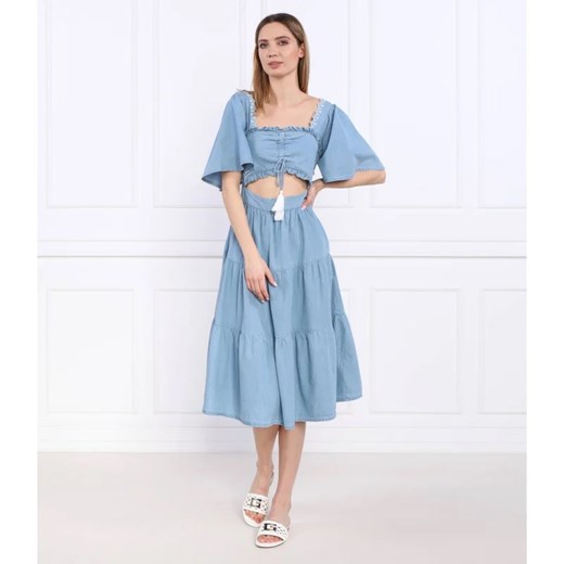 Sukienka Pepe Jeans midi z krótkim rękawem 