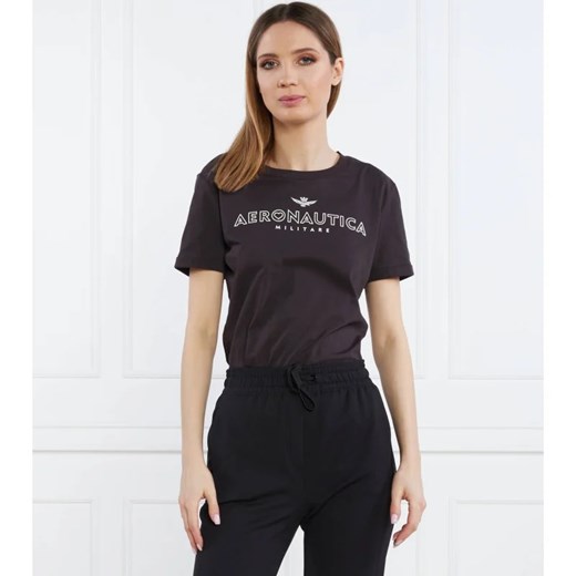 Aeronautica Militare T-shirt | Regular Fit ze sklepu Gomez Fashion Store w kategorii Bluzki damskie - zdjęcie 163968684