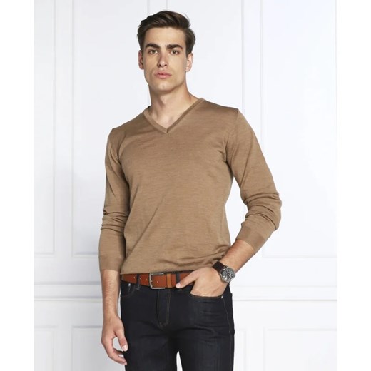 Sweter męski Oscar Jacobson casual z dekoltem w serek 