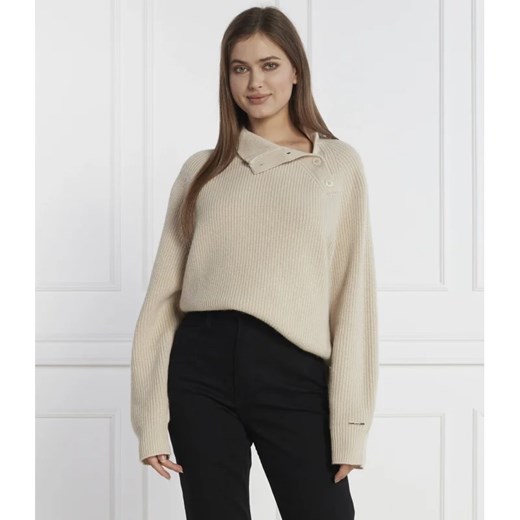 Calvin Klein Wełniany sweter | Regular Fit ze sklepu Gomez Fashion Store w kategorii Swetry damskie - zdjęcie 163970334