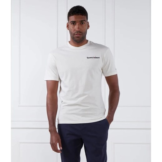 T-shirt męski Tommy Jeans biały z krótkim rękawem