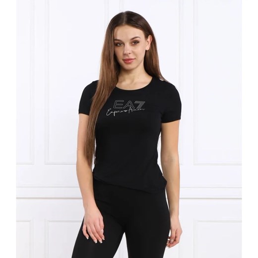 EA7 T-shirt | Slim Fit ze sklepu Gomez Fashion Store w kategorii Bluzki damskie - zdjęcie 163971583