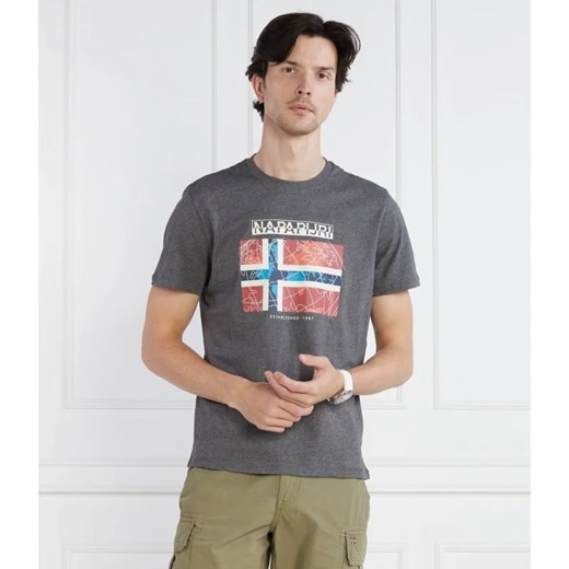 T-shirt męski Napapijri bawełniany z krótkim rękawem