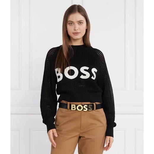 Sweter damski BOSS HUGO z okrągłym dekoltem