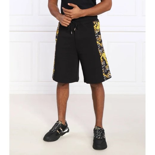 Spodenki męskie czarne Versace Jeans z napisem