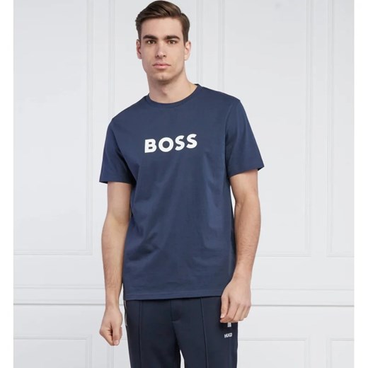 T-shirt męski BOSS HUGO granatowy z krótkim rękawem 