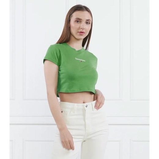 Bluzka damska Tommy Jeans z napisami z krótkim rękawem z okrągłym dekoltem 