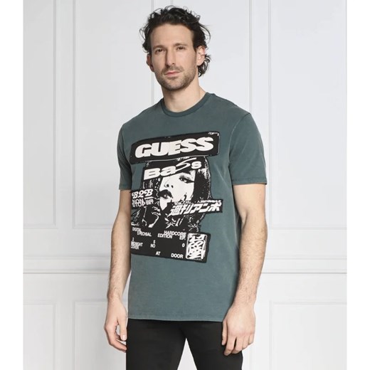 GUESS JEANS T-shirt SS BSC GUESS MUSIC POSTER | Regular Fit M okazja Gomez Fashion Store