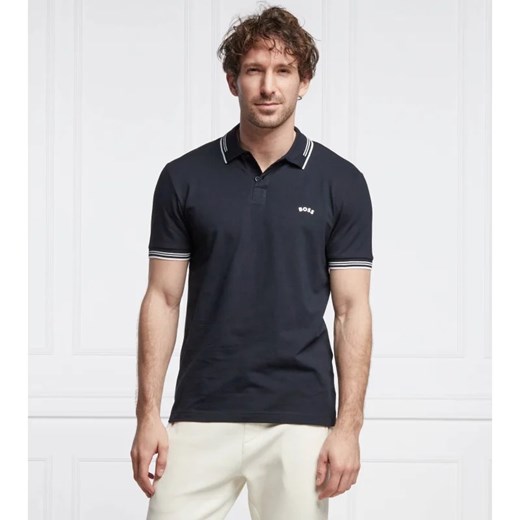 BOSS GREEN Polo Curved | Slim Fit | stretch ze sklepu Gomez Fashion Store w kategorii T-shirty męskie - zdjęcie 163973513