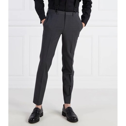 HUGO Wełniane spodnie HestenM204X | Extra slim fit 46 Gomez Fashion Store