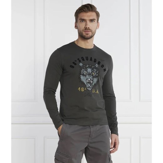 T-shirt męski Aeronautica Militare z długimi rękawami bawełniany