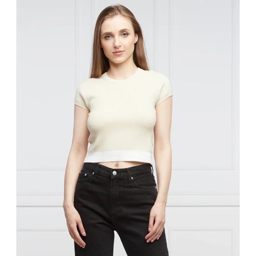 CALVIN KLEIN JEANS T-shirt | Slim Fit ze sklepu Gomez Fashion Store w kategorii Bluzki damskie - zdjęcie 163976771