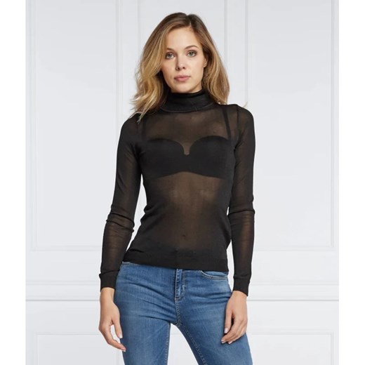 Sweter damski Guess zimowy z golfem z wiskozy