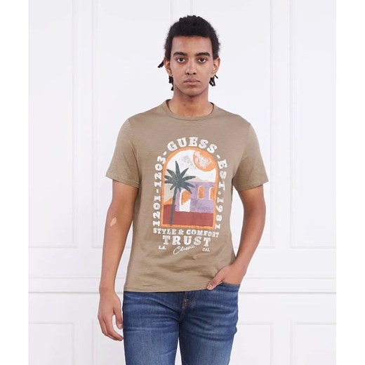 GUESS T-shirt PALM WINDOW | Slim Fit ze sklepu Gomez Fashion Store w kategorii T-shirty męskie - zdjęcie 163978102