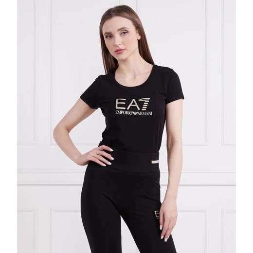 EA7 T-shirt | Slim Fit ze sklepu Gomez Fashion Store w kategorii Bluzki damskie - zdjęcie 163978231