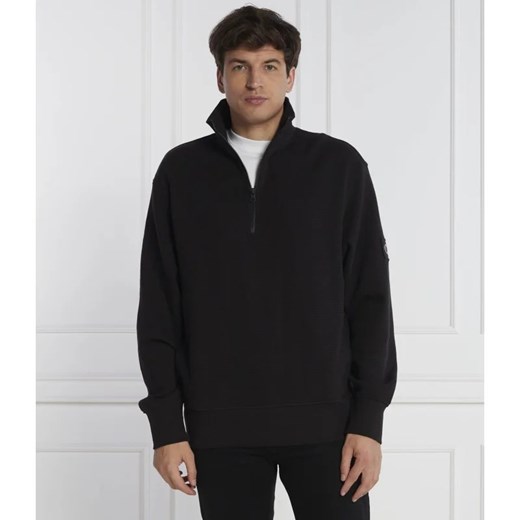 CALVIN KLEIN JEANS Sweter BADGE WAFFLE HALF ZIP | Regular Fit L okazyjna cena Gomez Fashion Store