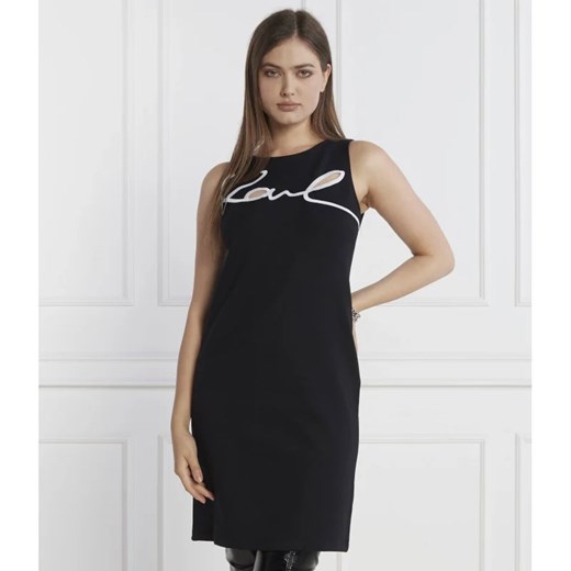 Sukienka Karl Lagerfeld casual mini bez rękawów z elastanu 