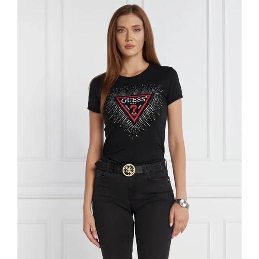 GUESS T-shirt STAR TRIANGLE | Regular Fit ze sklepu Gomez Fashion Store w kategorii Bluzki damskie - zdjęcie 163980404