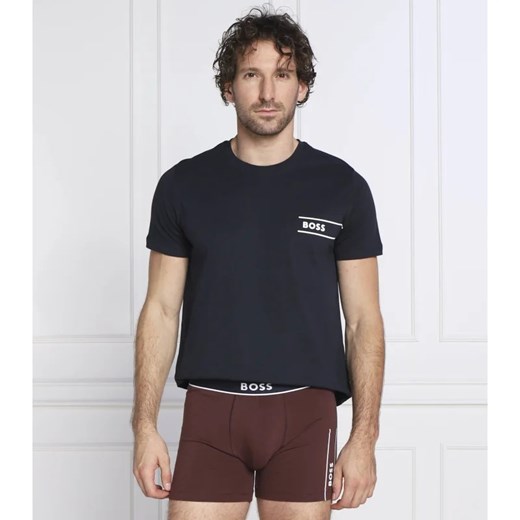 T-shirt męski BOSS HUGO czarny z krótkim rękawem wiosenny