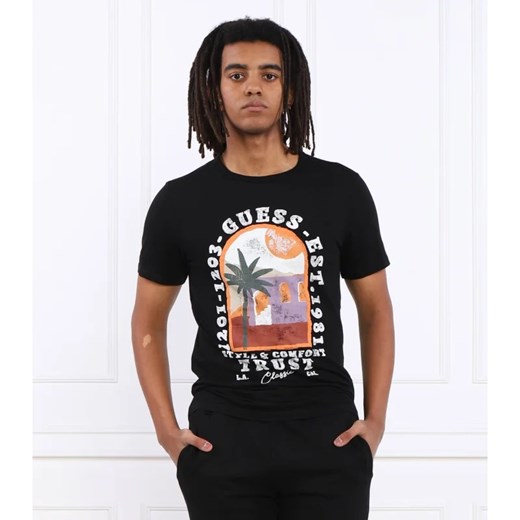 GUESS T-shirt PALM WINDOW | Slim Fit ze sklepu Gomez Fashion Store w kategorii T-shirty męskie - zdjęcie 163980971