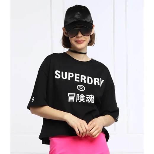 Superdry T-shirt | Cropped Fit Superdry M wyprzedaż Gomez Fashion Store