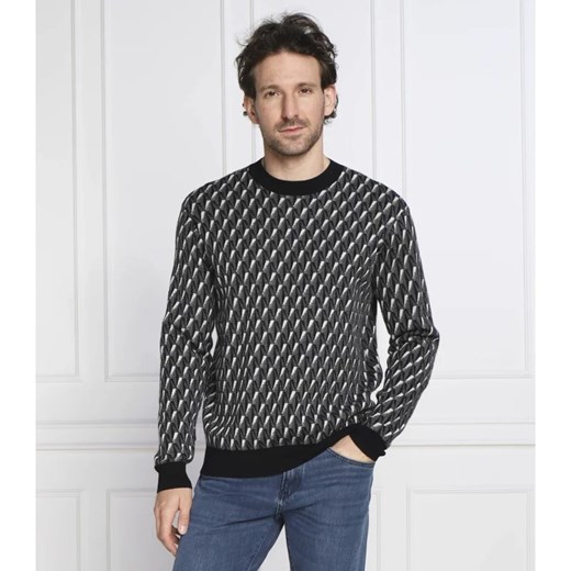 Emporio Armani Wełniany sweter | Regular Fit ze sklepu Gomez Fashion Store w kategorii Swetry męskie - zdjęcie 163981612