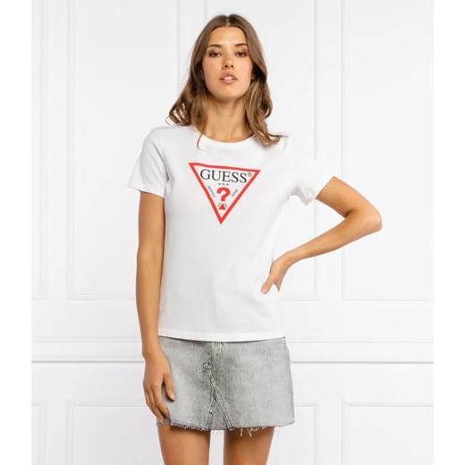 GUESS T-shirt ORIGINAL | Regular Fit ze sklepu Gomez Fashion Store w kategorii Bluzki damskie - zdjęcie 163982423