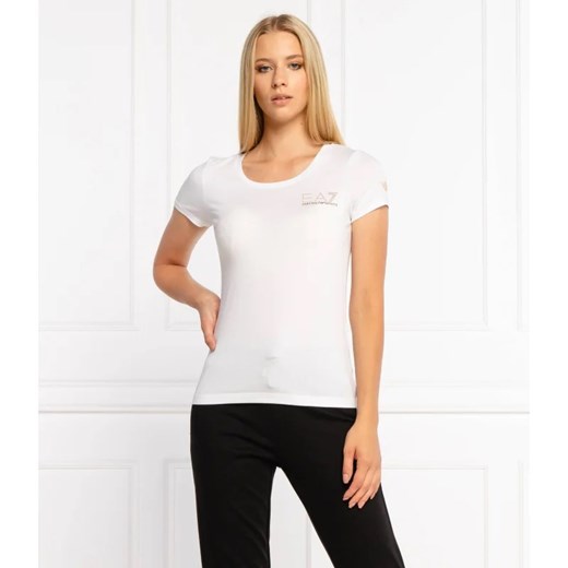 EA7 T-shirt | Slim Fit ze sklepu Gomez Fashion Store w kategorii Bluzki damskie - zdjęcie 163982433