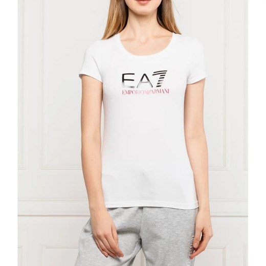 EA7 T-shirt | Slim Fit ze sklepu Gomez Fashion Store w kategorii Bluzki damskie - zdjęcie 163982451