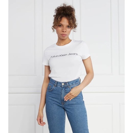 CALVIN KLEIN JEANS T-shirt | Slim Fit ze sklepu Gomez Fashion Store w kategorii Bluzki damskie - zdjęcie 163983331