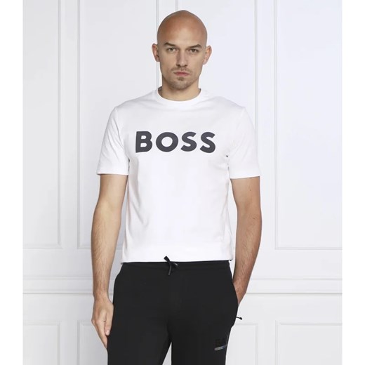 T-shirt męski BOSS HUGO z napisem z krótkim rękawem