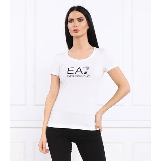 EA7 T-shirt | Slim Fit ze sklepu Gomez Fashion Store w kategorii Bluzki damskie - zdjęcie 163983474