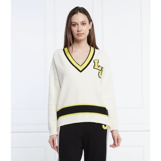 Sweter damski Liu Jo z dekoltem w serek z poliamidu 