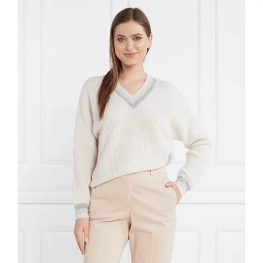 Peserico Wełniany sweter | Regular Fit | z dodatkiem jedwabiu ze sklepu Gomez Fashion Store w kategorii Swetry damskie - zdjęcie 163985112