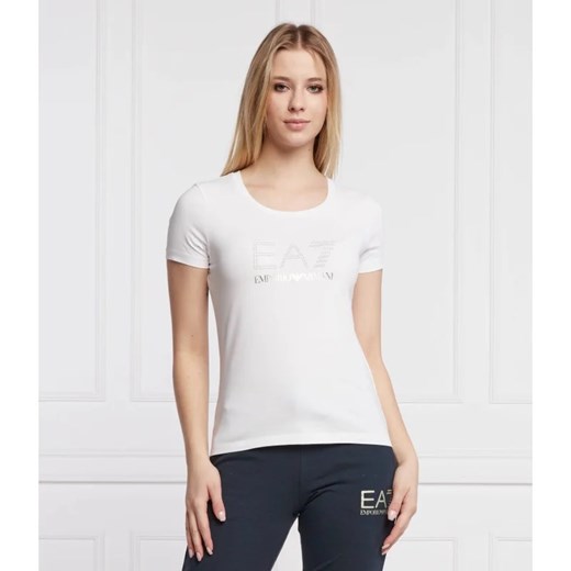 EA7 T-shirt | Regular Fit ze sklepu Gomez Fashion Store w kategorii Bluzki damskie - zdjęcie 163985211
