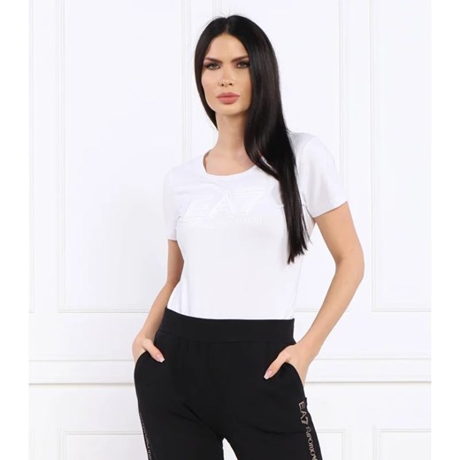 EA7 T-shirt | Slim Fit ze sklepu Gomez Fashion Store w kategorii Bluzki damskie - zdjęcie 163985454