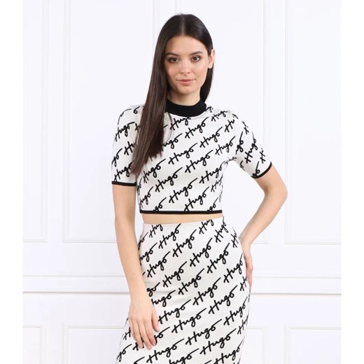Hugo Boss sweter damski z okrągłym dekoltem