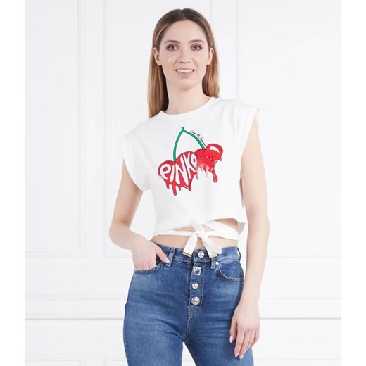 Pinko T-shirt | Cropped Fit ze sklepu Gomez Fashion Store w kategorii Bluzki damskie - zdjęcie 163985723