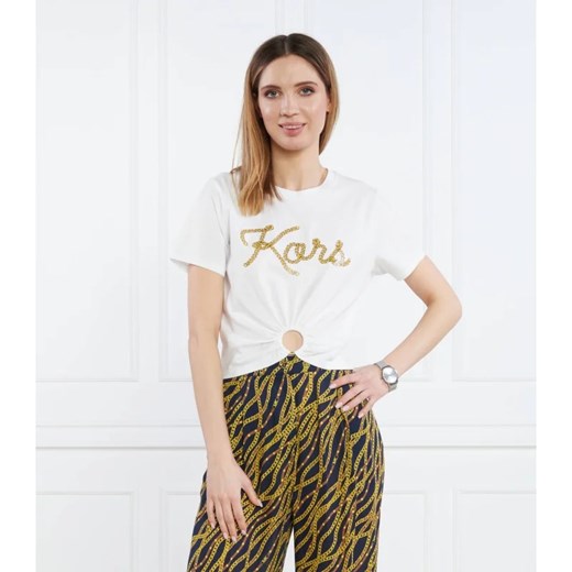 Michael Kors T-shirt KORS LOGO | Regular Fit ze sklepu Gomez Fashion Store w kategorii Bluzki damskie - zdjęcie 163985964