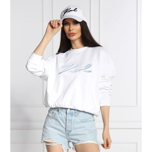 Karl Lagerfeld bluza damska biała casualowa z napisem