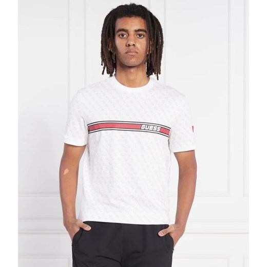 T-shirt męski Guess z krótkim rękawem biały młodzieżowy letni