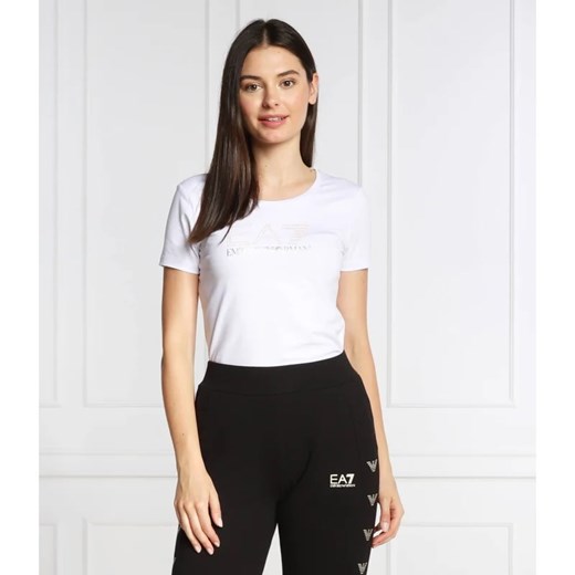 EA7 T-shirt | Regular Fit ze sklepu Gomez Fashion Store w kategorii Bluzki damskie - zdjęcie 163986153