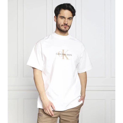 T-shirt męski biały Calvin Klein bawełniany 